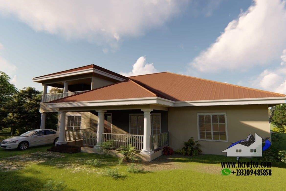 6 bedroom House Plan | building designs in ghana |