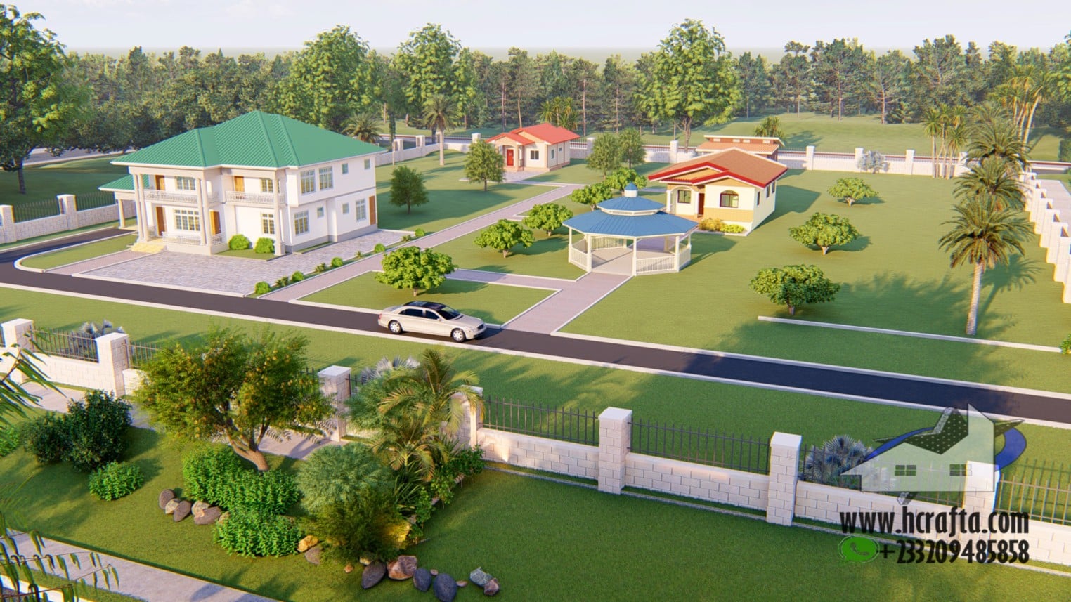 Beautiful Landscape Design with Vibrant Plants and Scenic Views