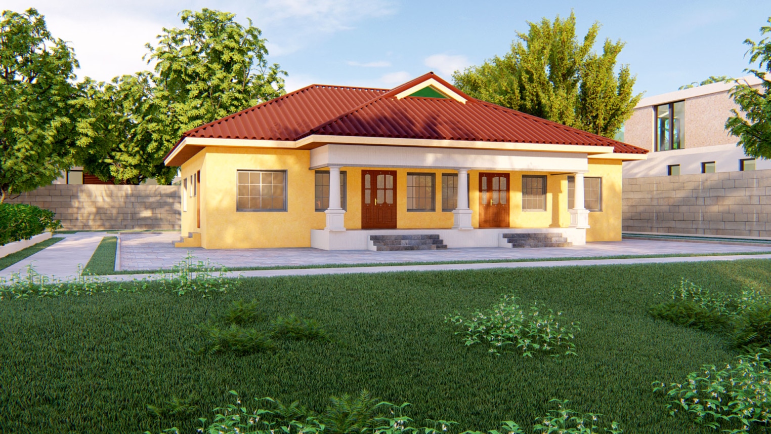 Modern 2-bedroom semi-detached house with brick exterior 