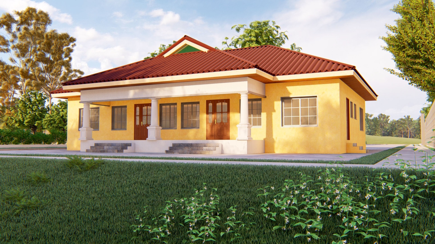 Modern 2-bedroom semi-detached house with brick exterior 