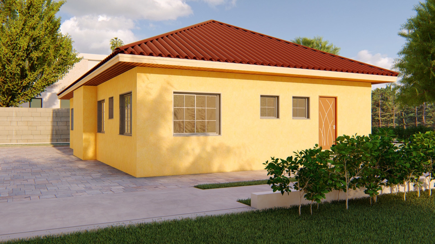 Modern 2-bedroom semi-detached house with brick exterior 