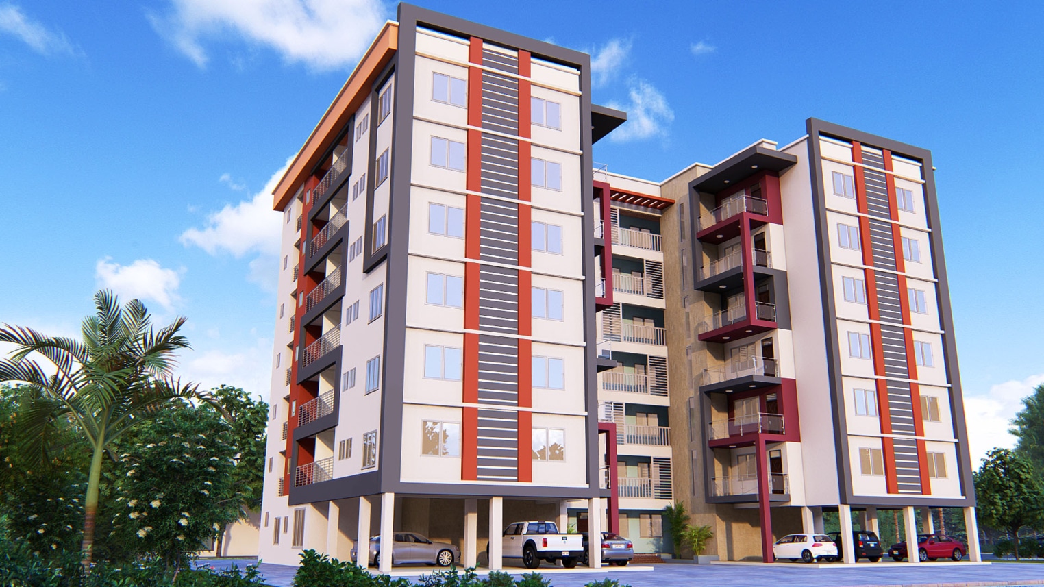 Contemporary Multi-Storey Apartment Complex