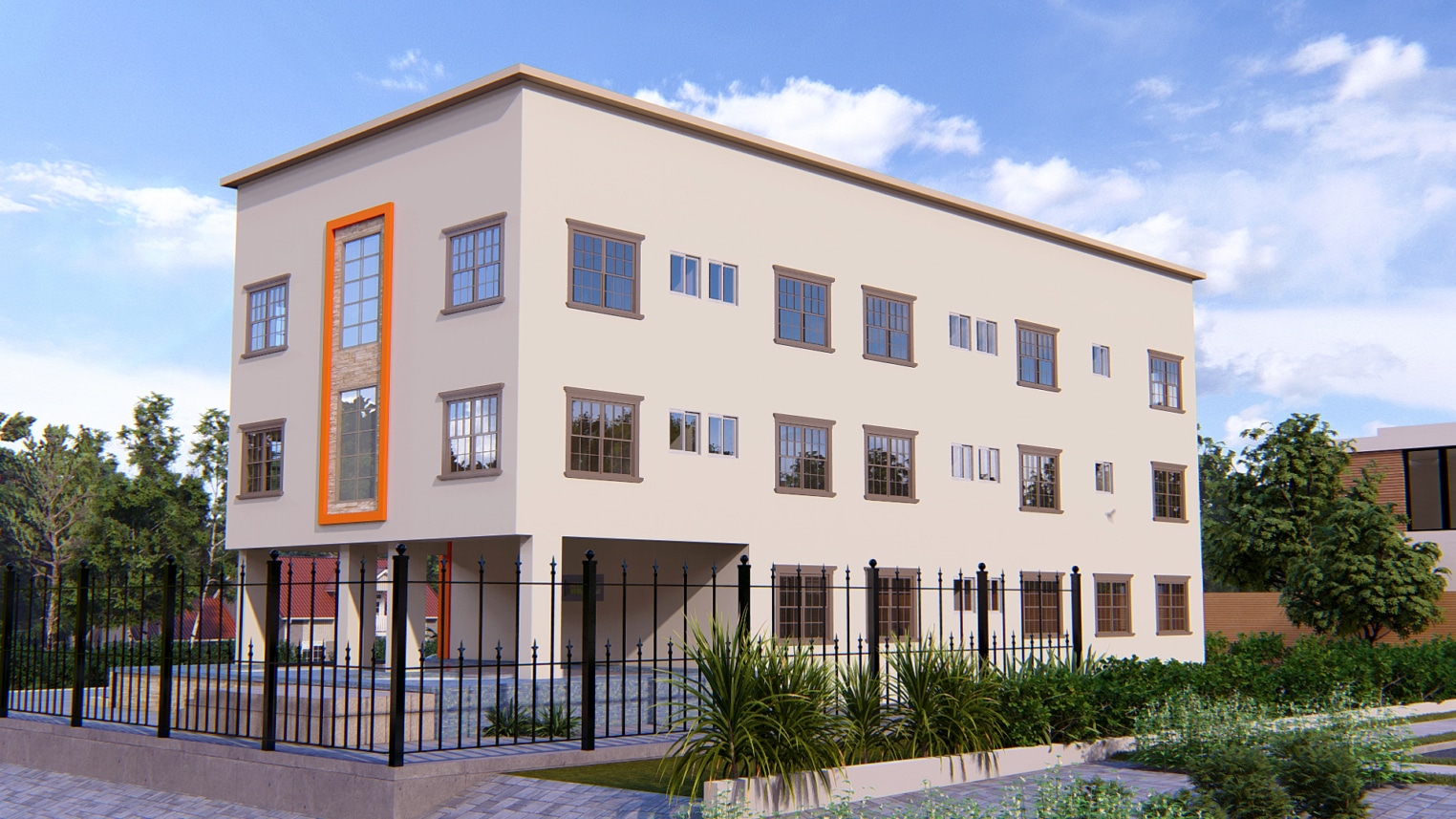 Elegant hotel exterior architecture featuring modern design and welcoming 