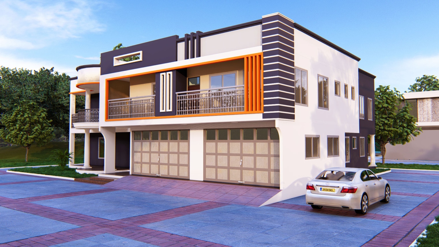 Modern 8-bedroom duplex with spacious design and private outdoor area
