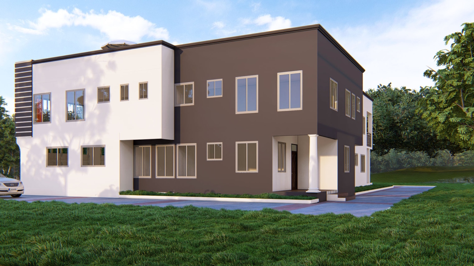 Modern 8-bedroom duplex with spacious design and private outdoor area