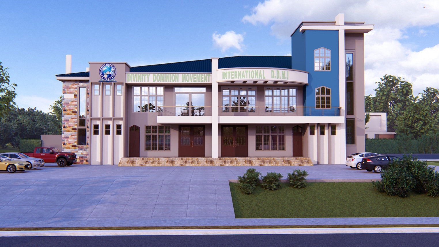 Modern church architecture with sleek lines and contemporary design elements