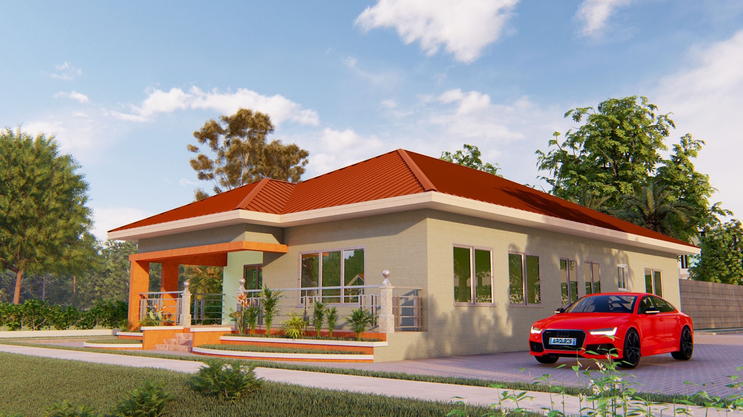 3-bedroom simple house design with a clean exterior, efficient layout, and cozy living spaces